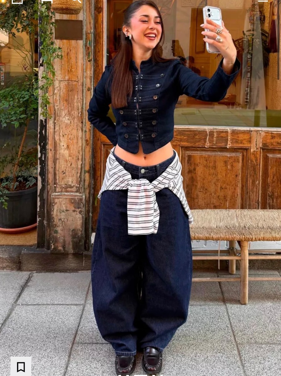 ג'ינס BAGGY BARREL בגזרה נמוכה מברשקה Bershka מידה 40 — תמונה 3 מתוך 3